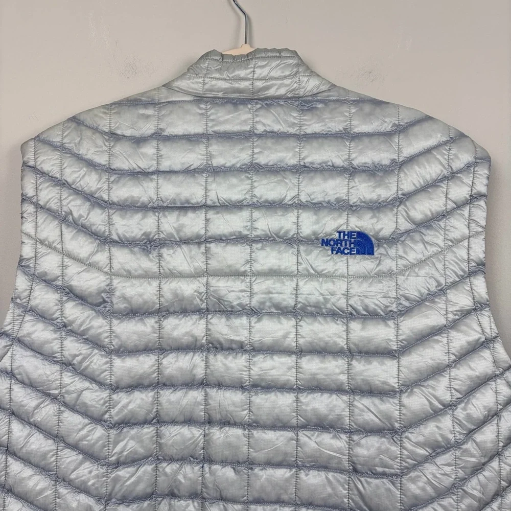 The North Face ThermoBall Vest Mens XXL Gray Blue Full Zip Lightweight‎ Puffer